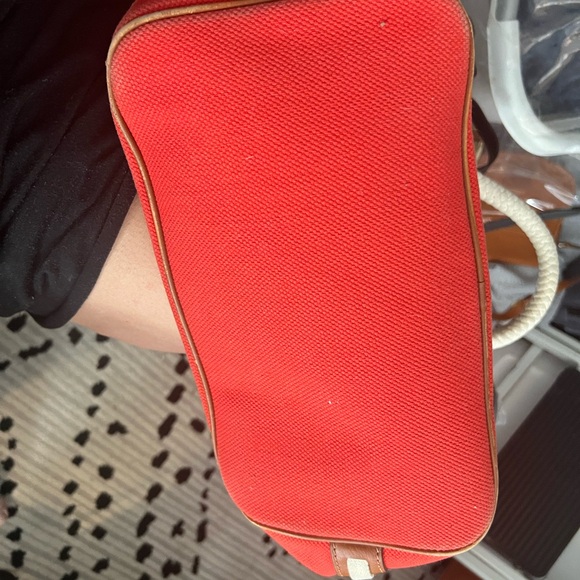 Michael Kors Red and White Shoulder Bag with Gold Accents - Picture 7 of 10
